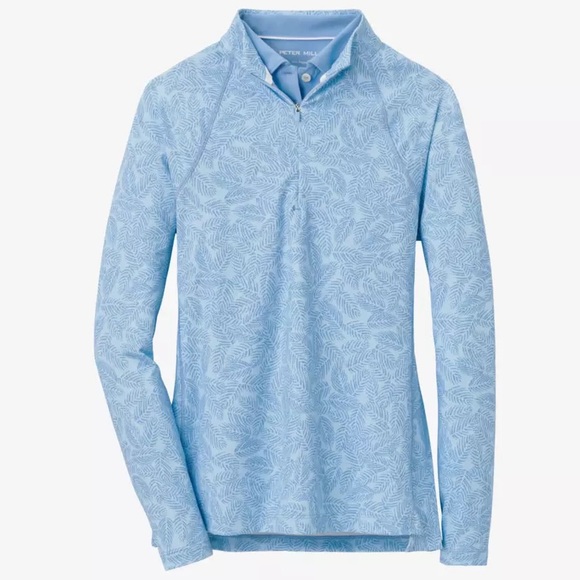 Peter Millar Tops - Women's Peter Millar Perth Printed Palm Quarter Zip Pull Over Large Golf Jacket
